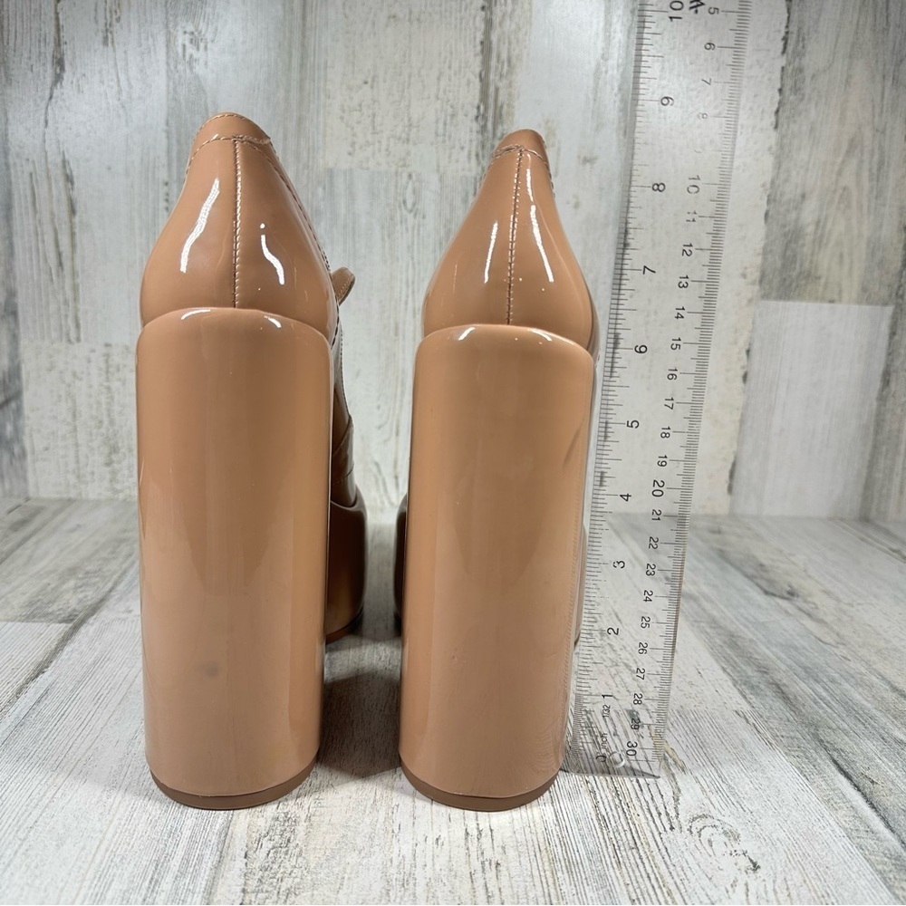 New Schutz Zayne Mary Jane Patent Platform Pump in Nude #201 - Picture 10 of 11
